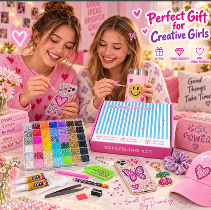 Bedazzling Kit 42 Color Rhinestones + Pens + Forceps + 3 Bottles of Glue